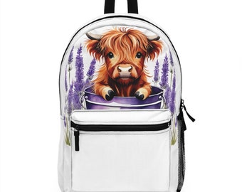 Schattige Highland Cow Rugzak Artful Animallover Gift Backpacker Bag Esthetische Koe Artful Floral Highlandcow Rugzak