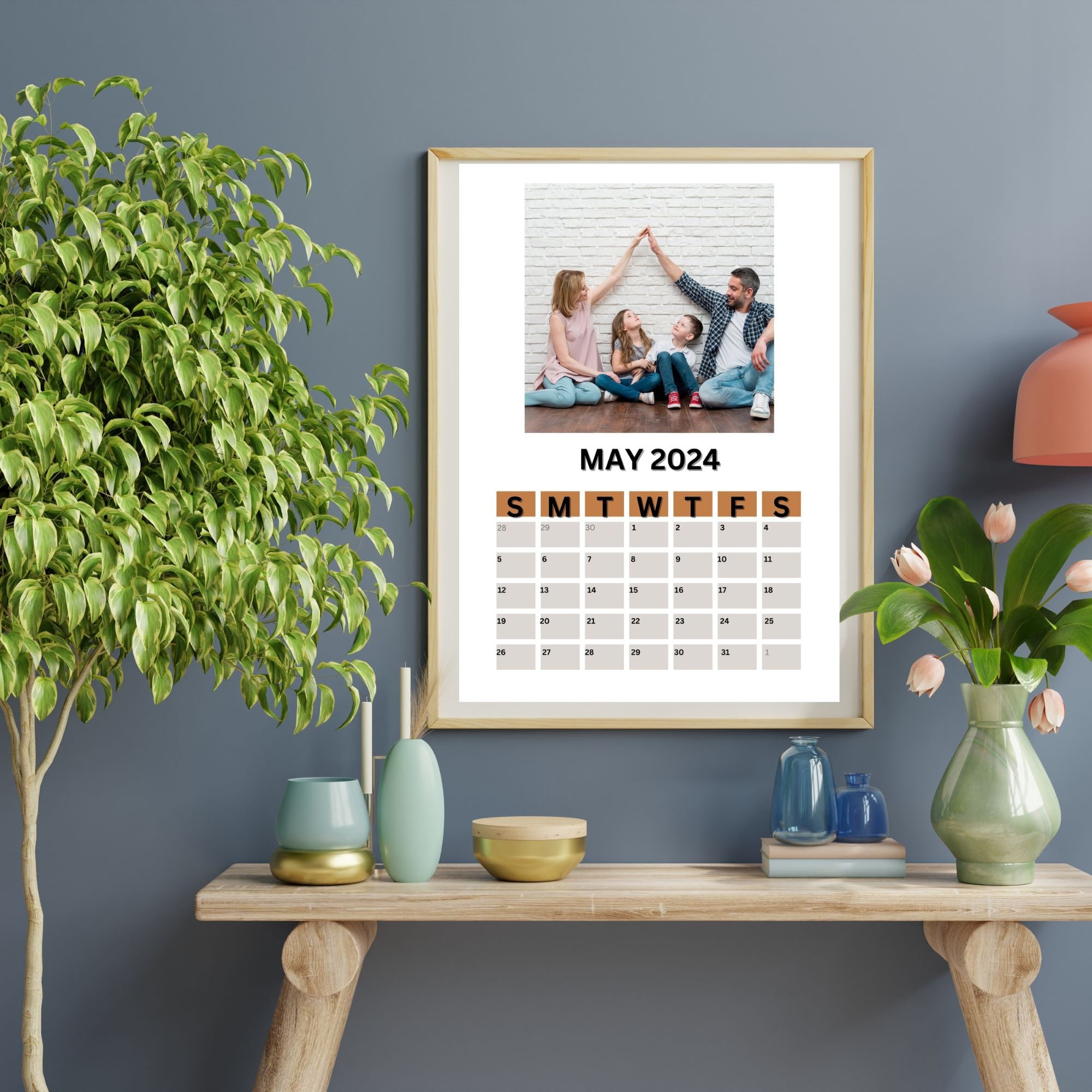 Custom Family Calendar 2024 Printable Wall Calendar Monthly Customizable Calendar 2024 Family