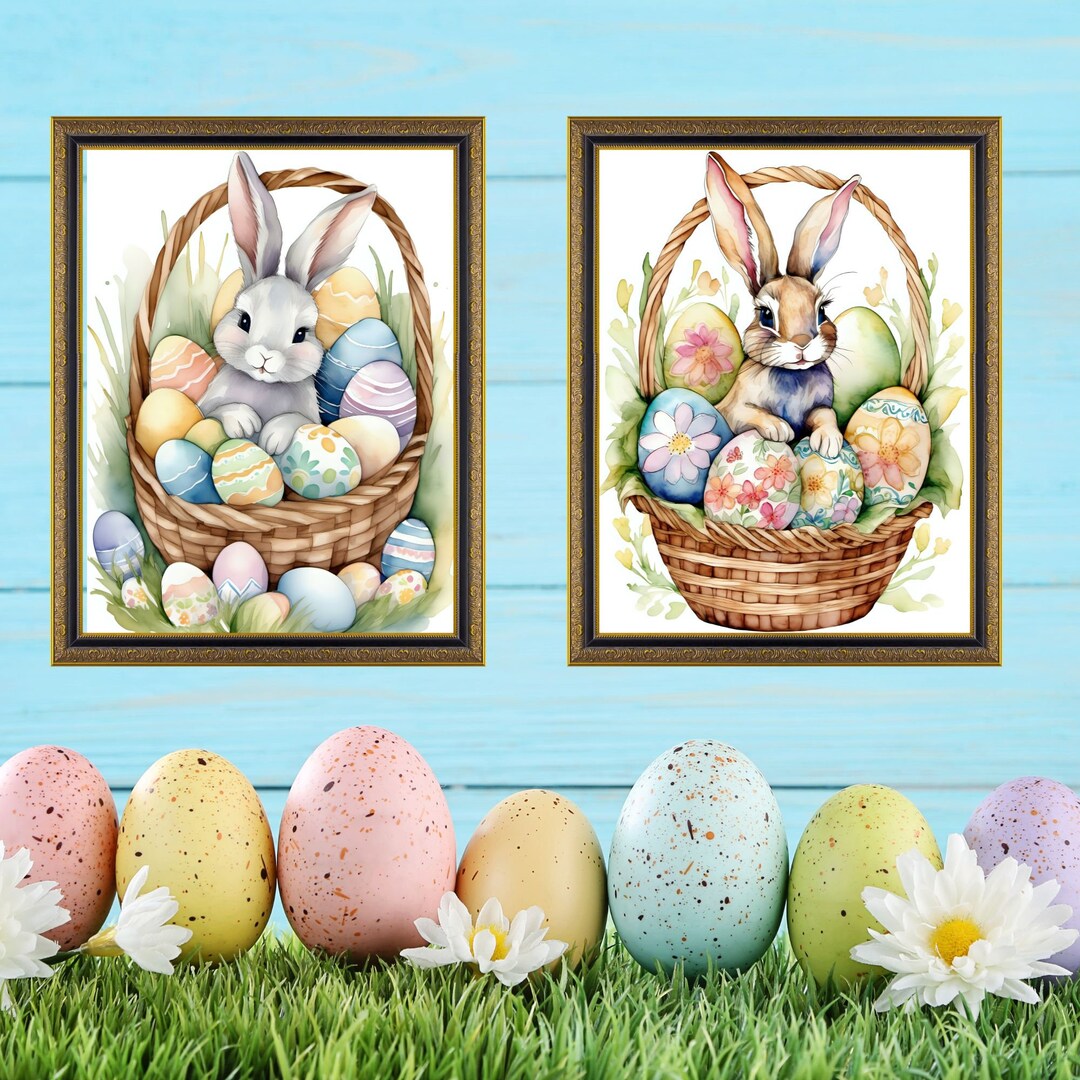 Easter Bunny Artful Art Wallart Bundle Printable Wallart Decor Easter ...