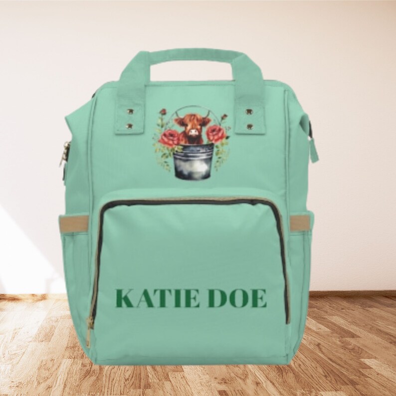 Cute Highland Cow Diaper Backpack Bag Personalized Etsy