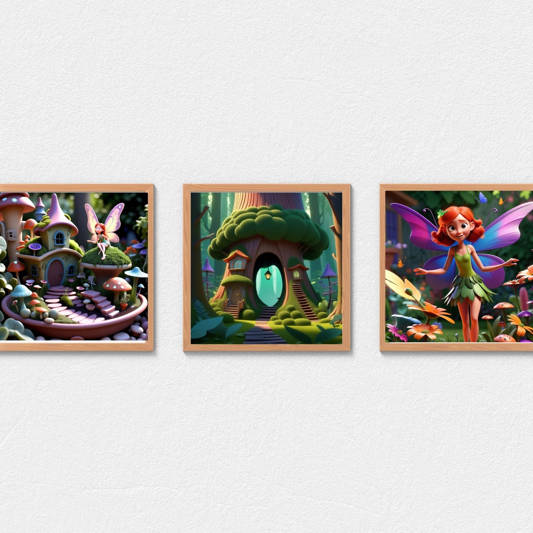 Bundle of Wallart Fairy Garden Wall Art Artful Fairycore Printable Wall