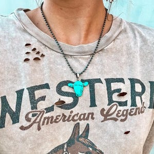 wire wrapped cow necklace