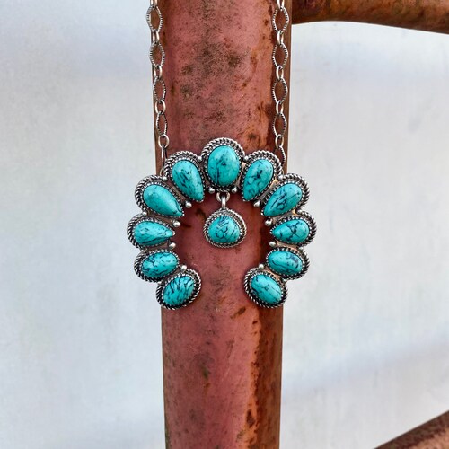 SQUASH BLOSSOM NECKLACE Western Pendant Necklace White Etsy