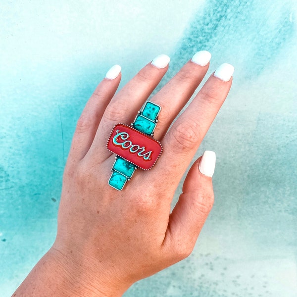 Turquoise western beer ring