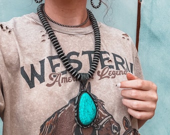 Western Navajo pearl and turquoise necklace