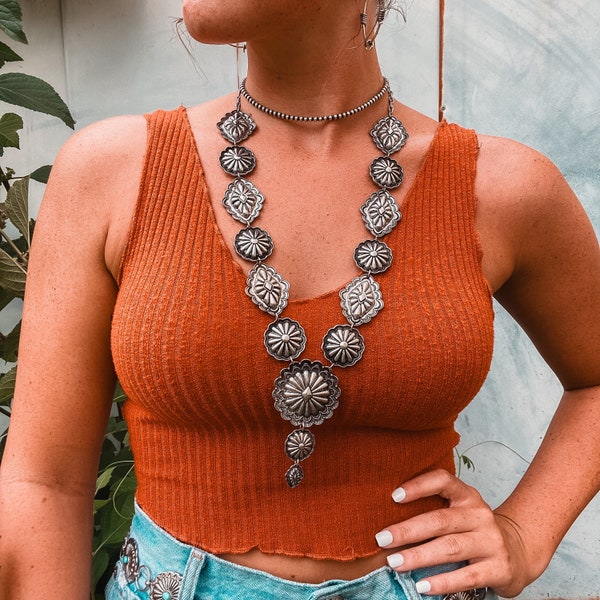 Western Concho Beaded Necklace main image 1