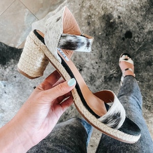 Western cowhide heels