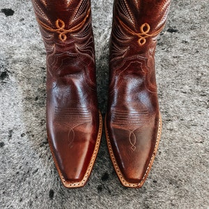 Genuine leather western snip toe boots image 9