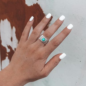 Western Aztec turquoise ring