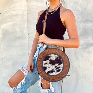 Western Cowhide and leather canteen bag