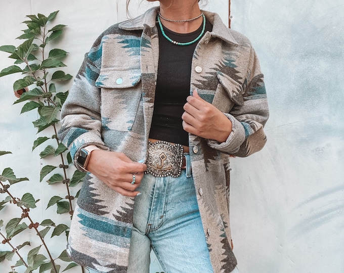 Western Aztec Shacket - Etsy