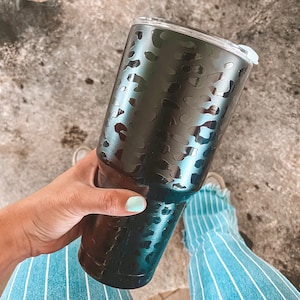 Black leopard 30oz stainless steel tumbler