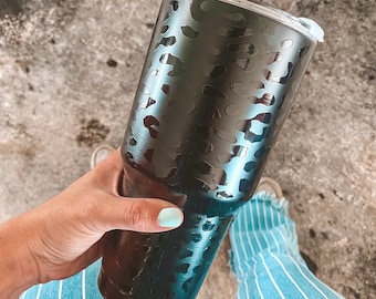 Black leopard 30oz stainless steel tumbler