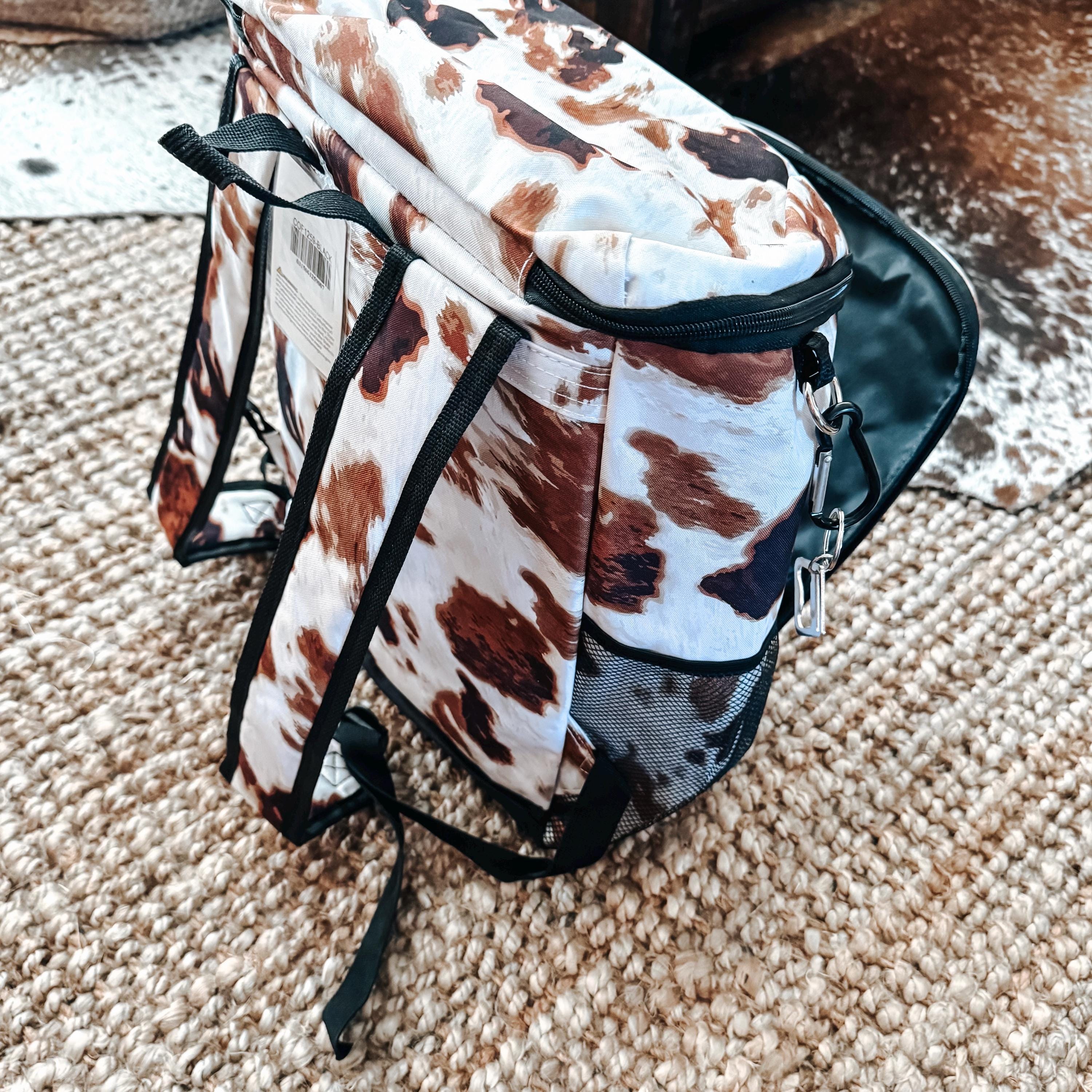 Cow Print Western Insulated Backpack Cooler - Etsy display picture 1