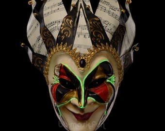 Exclusive Glowing Venetian Carnival Joker Mask Like Boris Brejcha Mask Festival Halloween Mask Party For Burning Man