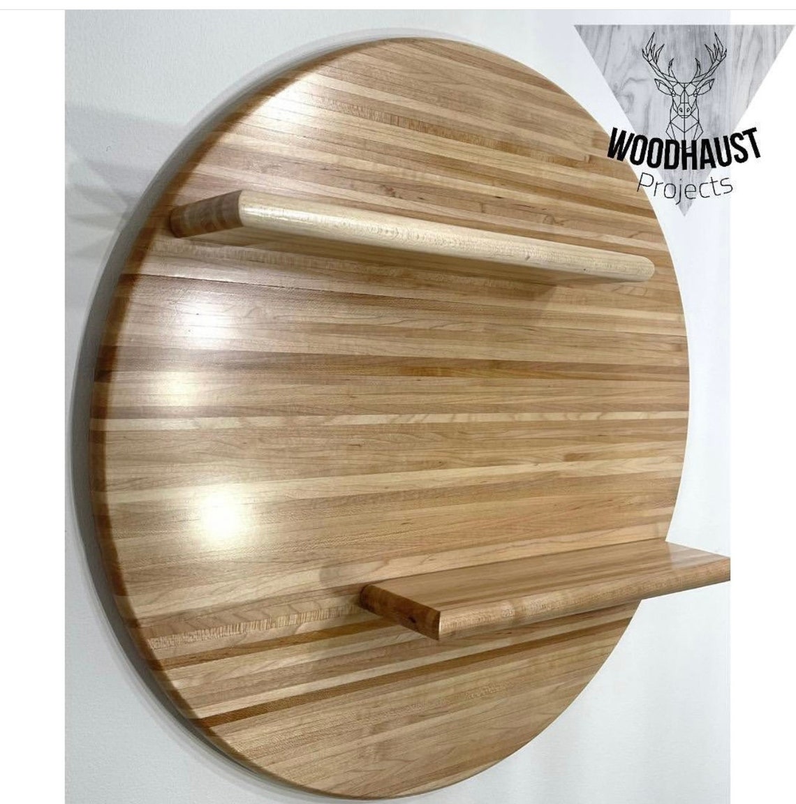 Decorative modern round wall shelf Etsy