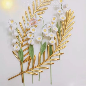 Crochet  Lily of the Valley, Set of 5, Handmade knitted Flowers, Knitted  Lily of the Valley,  Lily of the Valley Bouquet, Home Decor, Gift