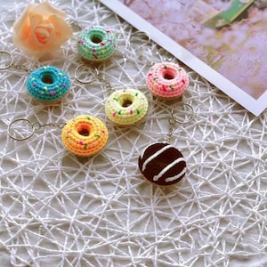 Crochet Doughnut keychain,Crochet keychain,Doughnut keychain,Crochet Mini Doughnut keychain,Mini Doughnut keychain,Crochet Cute Gift