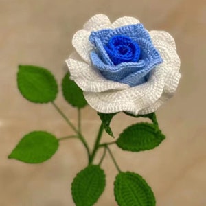 Crochet thai rose, Handmade knitted Flower,1Pcs ,Knitted thai rose, Rose Bouquet,Crocheted Flowers, Home Decor,Gift, Handmade Gift,Gift