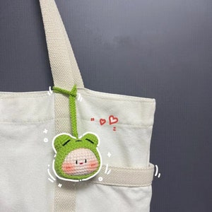 Chaveiro de animal de crochê, Chaveiro de crochê, Chaveiro de animal, Sapo de crochê, Sapo, Pingente de bolsa de crochê, Chaveiro de sapo, Presente fofo, Sapo feito à mão
