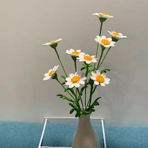 Crochet  Daisy, Handmade knitted Flowers, Knitted  daisy,  Crocheted Flowers, Home Decor, Handmade Gift, Handmade Daisy, Birthday Present