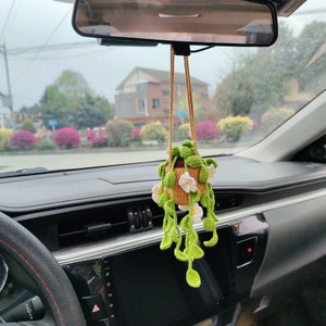 Car Plants, Succulent Car Plant Decor, Car Plant Hanging, Crochet Hanging Plants,Car Accessories,Crochet Plant Decor,Plant Lover Gift,Gift