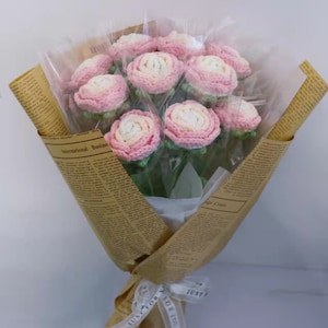 Rosa de ganchillo, Flor de punto hecha a mano, Rosa de punto, Ramo de rosas, Rosa roja, conjunto de 10, Flor de ganchillo, Decoración del hogar, Regalo de San Valentín, Regalo