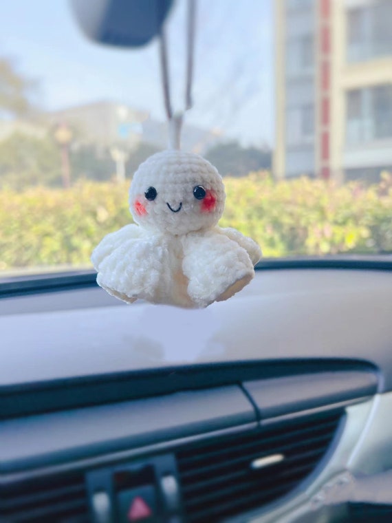 Cute Car Accessories Mirror Hanging Fluffy Sunny Doll Cute Charm