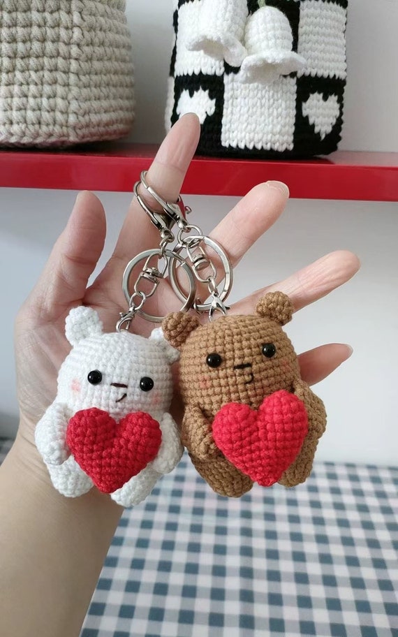 Crochet Bear Keychain, Crochet Keychain, Bear Key Chain, Crochet