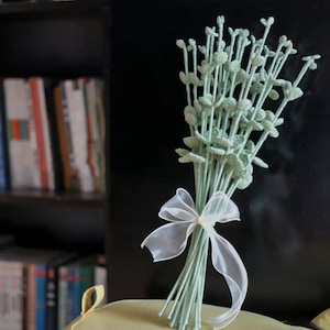 Gehaakte eucalyptus, gehaakte eucalyptusstelen, handgemaakte eucalyptus, gebreide eucalyptusstengel, woondecoratie, eucalyptusornamenten, cadeau