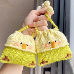 Borsa a forma di pappagallo all'uncinetto, mini borsa a forma di pappagallo all'uncinetto, borsetta a forma di uccello all'uncinetto, borsa a forma di pappagallo all'uncinetto, borsa per biglietti fatta a mano, regalo fatto a mano, regalo carino