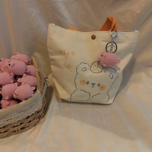 Crochet Animal keychain,Crochet keychain,Animal key chain,Crochet Pig keychain,Crochet Bag Pendant,Cute Gift for children or friend,Handmade
