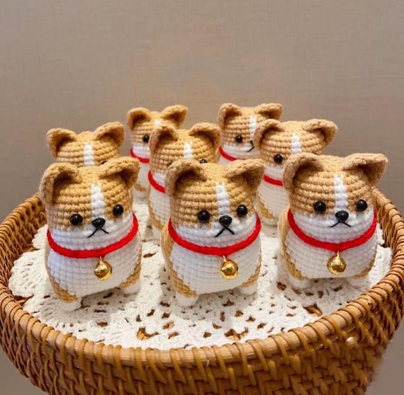 Crochet Corgi Keychain, Crochet Corgi, Corgi Keychain, Crochet Bag