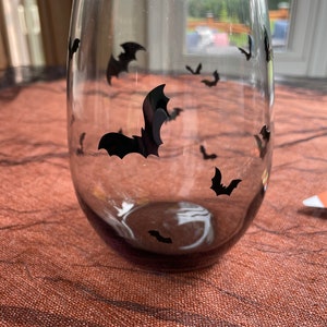 Halloween Bat Wine Glass