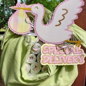 CUSTOM-MADE Diaper Cake/ Gift Basket/ Party Centerpiece Personalized