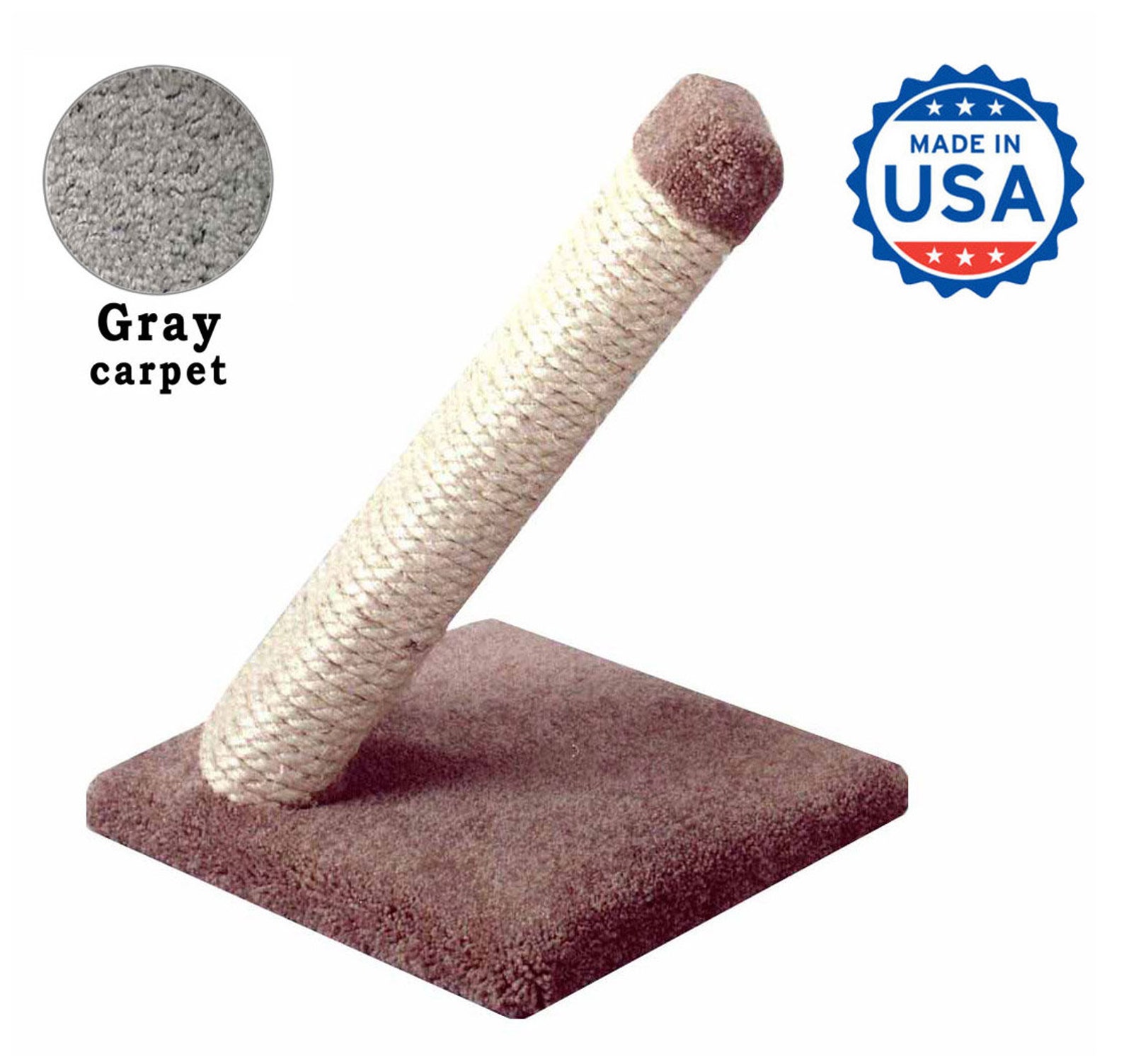 USA Made Angled Sisal Cat Scratcher, Solid Wood Post, Carpeted Base Etsy