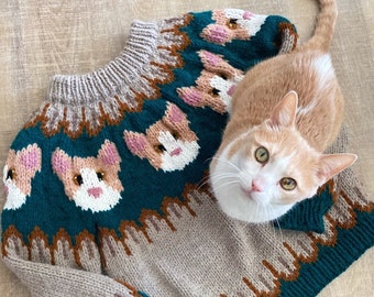 Kitty Cat Sweater Pattern *KNITTING PATTERN ONLY*