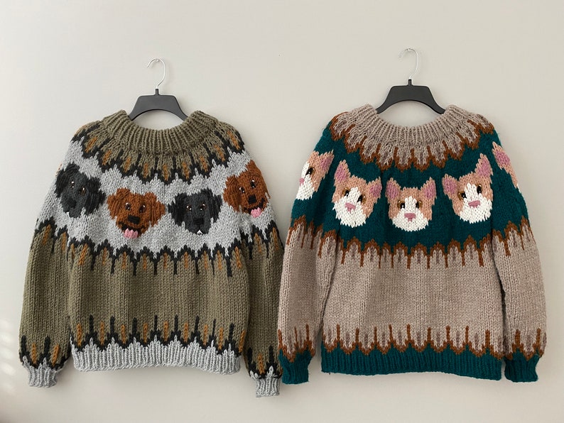 Kitty Cat Sweater Pattern KNITTING PATTERN ONLY image 3