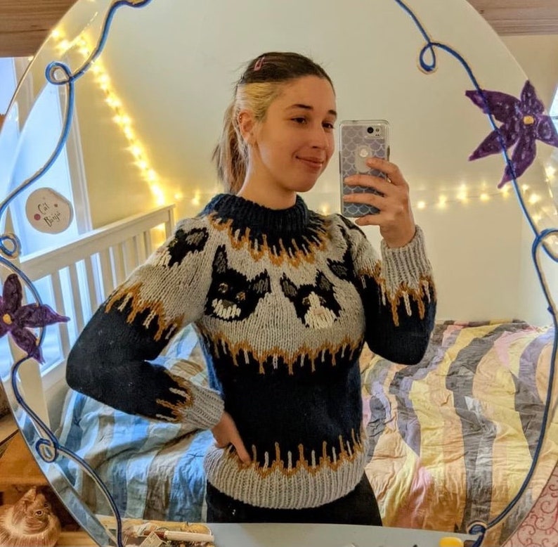 Kitty Cat Sweater Pattern KNITTING PATTERN ONLY Etsy