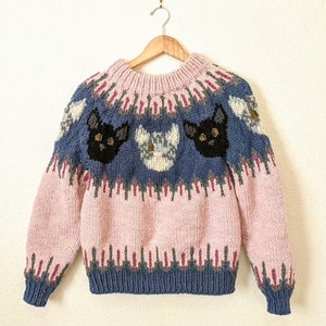 Kitty Cat Sweater Pattern KNITTING PATTERN ONLY image 7