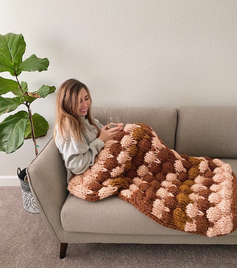 Bubble Trouble Throw Blanket Pattern KNITTING PATTERN ONLY image 3