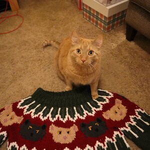 Kitty Cat Sweater Pattern KNITTING PATTERN ONLY image 6