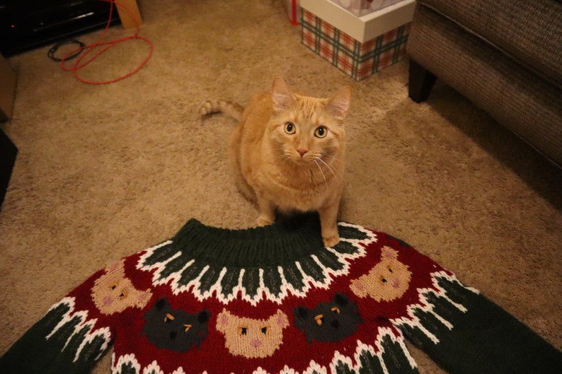 Kitty Cat Sweater Pattern KNITTING PATTERN ONLY image 6