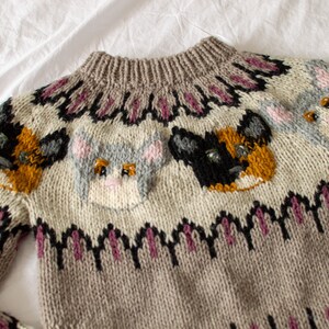 Kitty Cat Sweater Pattern KNITTING PATTERN ONLY image 4