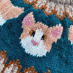 Kitty Cat Sweater Pattern KNITTING PATTERN ONLY image 8