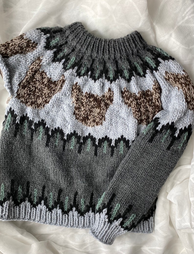 Kitty Cat Sweater Pattern KNITTING PATTERN ONLY image 9