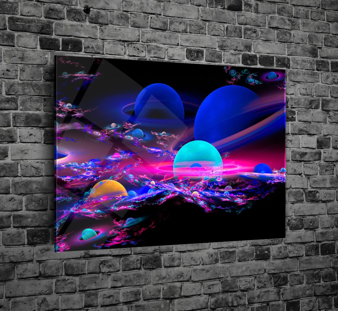 Abstract Glass Wall Art, Tempered Glass Printing Wall Art Natural and