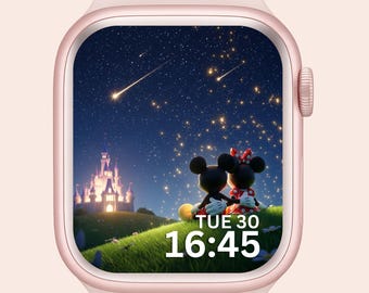 Mickey en Minnie Mouse Apple Watch Wallpaper: Magic Castle (digitale download)