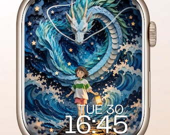 Anime Apple Watch Face: Dragon Starry Sky Wallpaper (Instant Download)