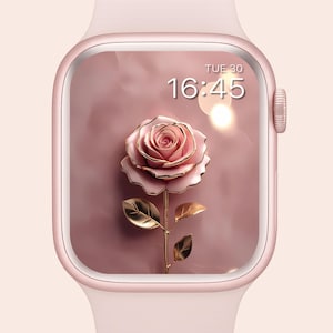 Papel de parede floral pastel para Apple Watch: Rosa e Peônia 3D (download digital)